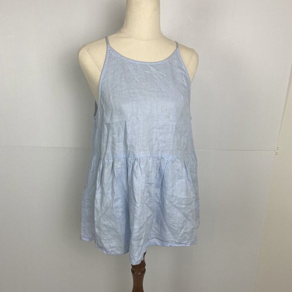 Sportsgirl Tops - Sportsgirl Size 10 Women's Top Blouse 100% LINEN Blue Tank